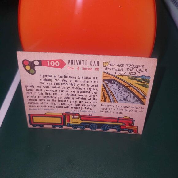 1955 Topps Rails and Sails #100 - 1865 Private Car Trading Card - Picture 5 of 8